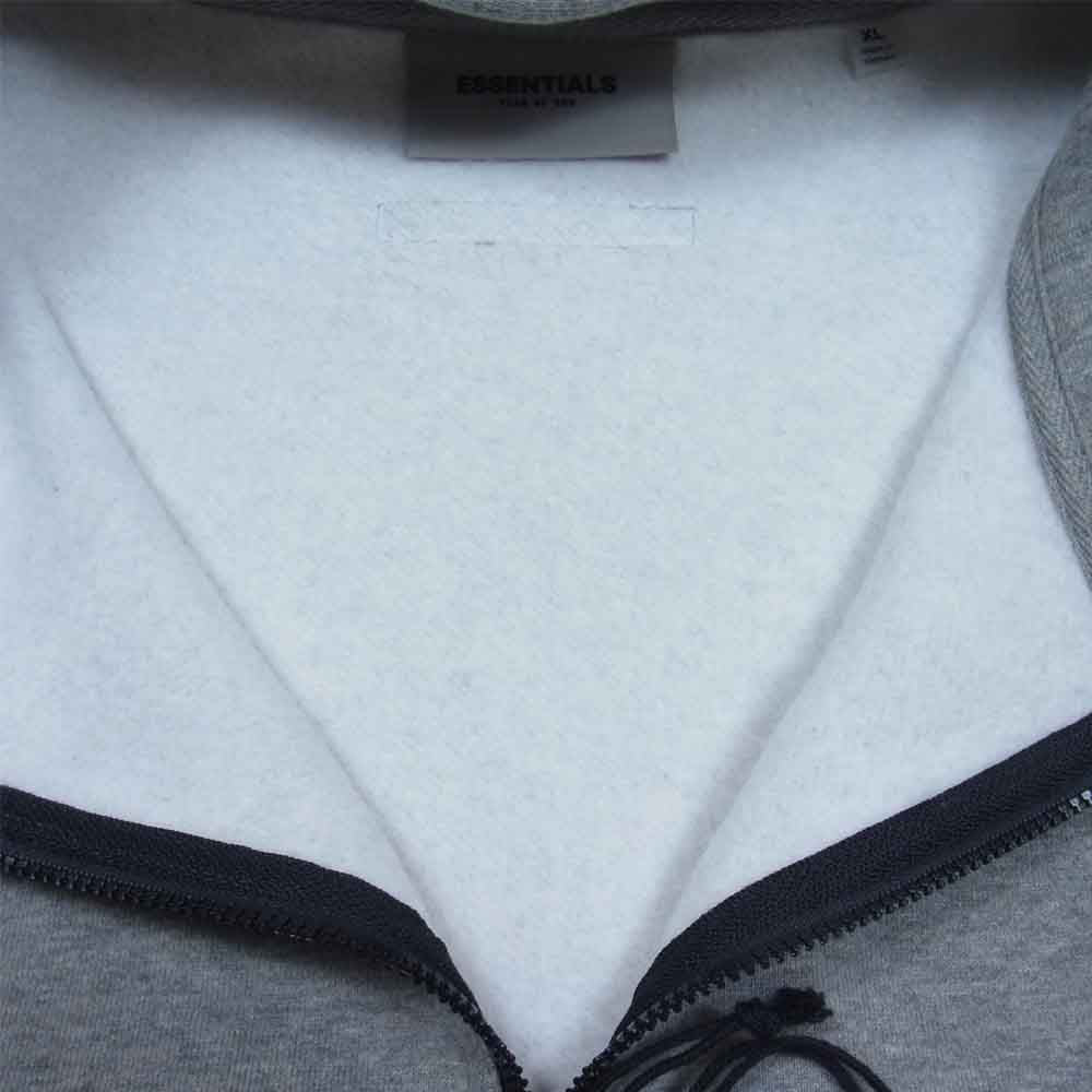 FEAR OF GOD フィアオブゴッド 20AW Essentials エッセンシャルズ Half Zip ハーフ ジップ スウェット グレー系 XL【美品】【中古】