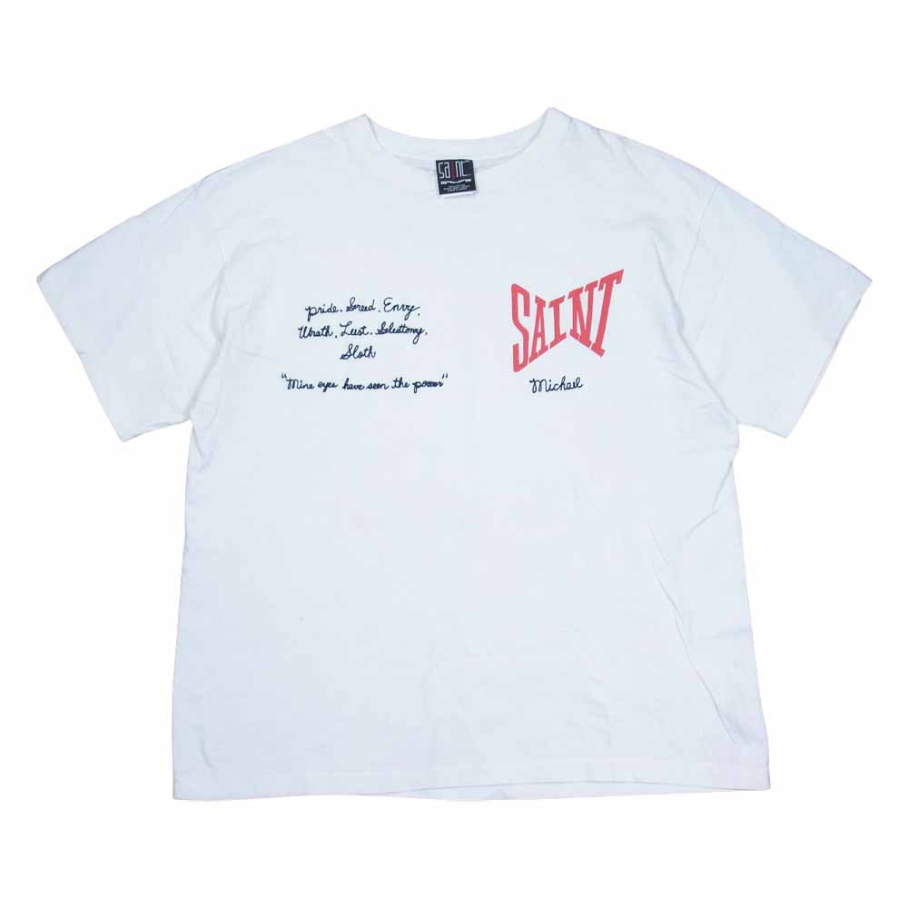 セントマイケル 21SS SM-S21-0000-007 SS TEE LOGO ロゴ プリント 半袖 Tシャツ オフホワイト系 XL【美品】【中古】