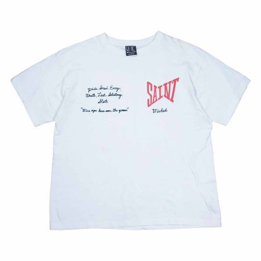 セントマイケル 21SS SM-S21-0000-007 SS TEE LOGO ロゴ プリント 半袖 Tシャツ オフホワイト系 XL【美品】【中古】