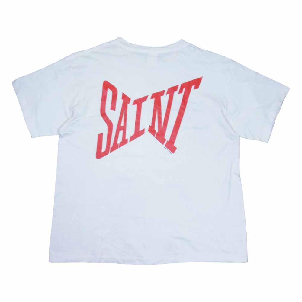 セントマイケル 21SS SM-S21-0000-007 SS TEE LOGO ロゴ プリント 半袖 Tシャツ オフホワイト系 XL【美品】【中古】