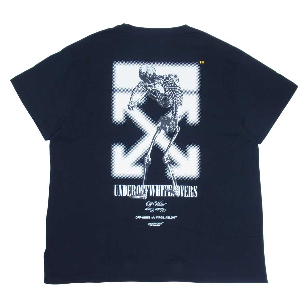 OFF-WHITE オフホワイト × UNDERCOVER アンダーカバー OMAA061G19877010 19AW UC SKELETON DART S/S  T-SHIRT プリント Tシャツ ブラック系 XL【中古】