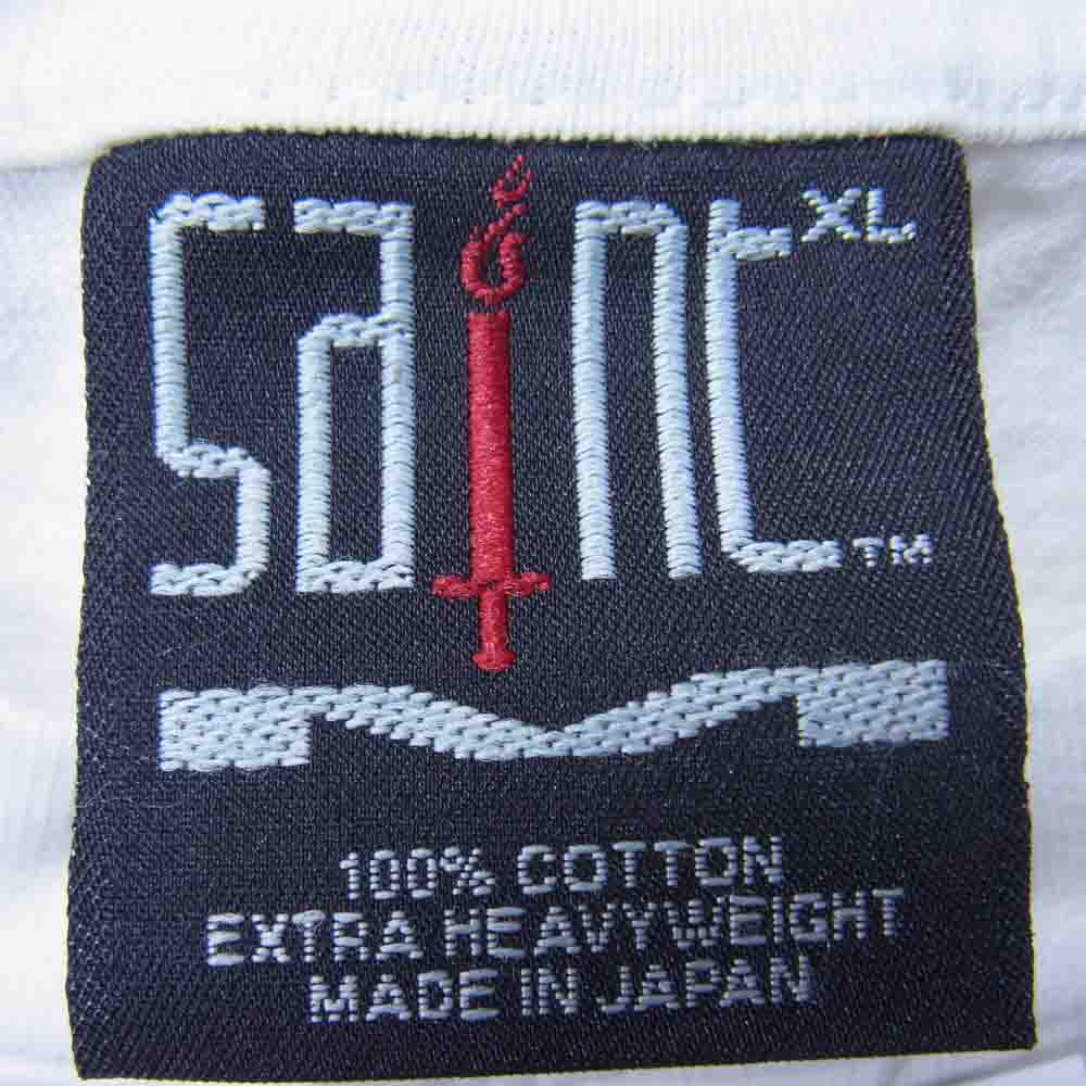 セントマイケル SM-A21-0000-015 SIN L/S T-SHIRT ヴィンテージ加工 長袖 Tシャツ ホワイト系 XL【美品】【中古】