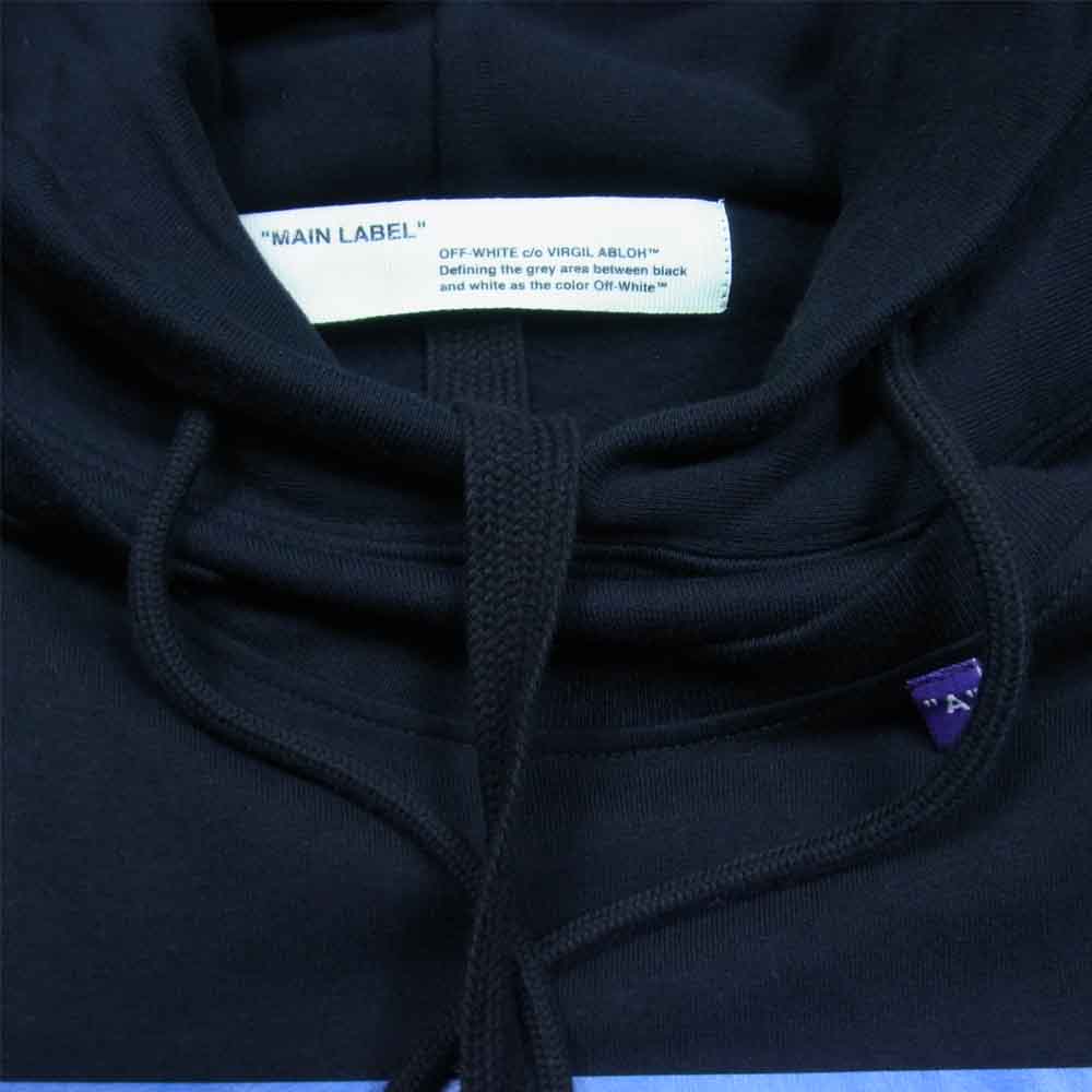 OFF-WHITE オフホワイト 18AW OMBB042F18192011 国内正規品 Diag Bernini L/S Tee w Hoodie レイヤード パーカー ブラック系 XL【中古】