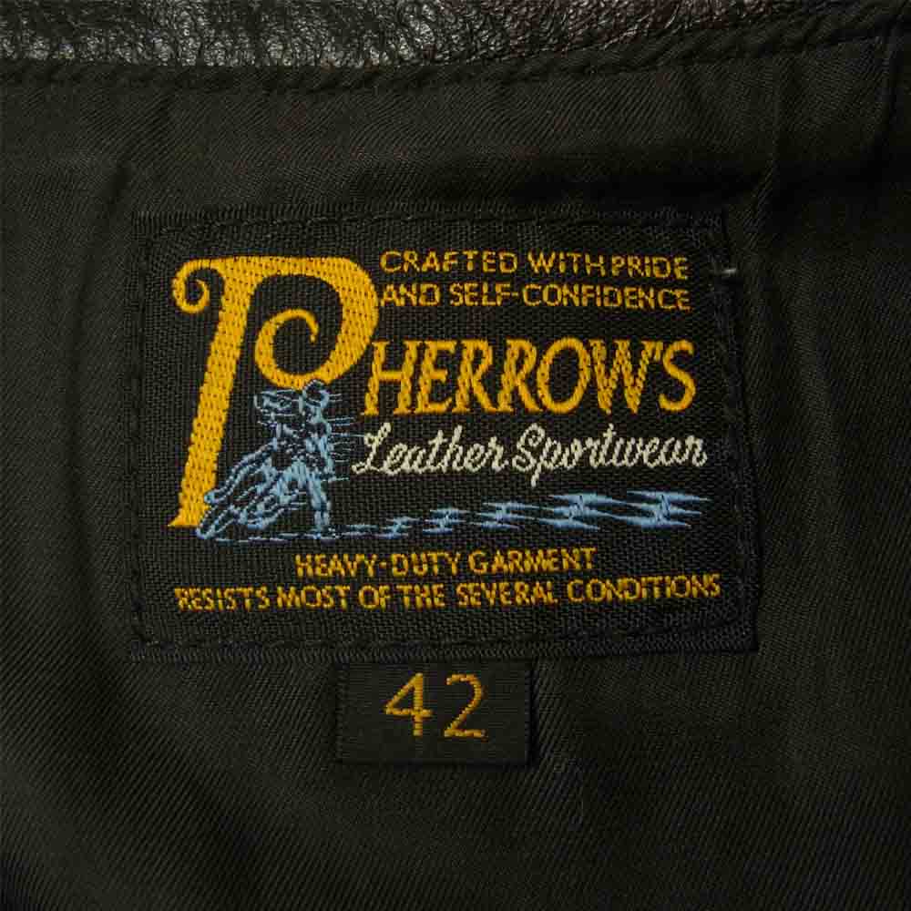 Pherrow's フェローズ GX-72 MOTORCYCLE JACKET ホースハイド モーターサイクルジャケット ブラック系 42【美品】【中古】