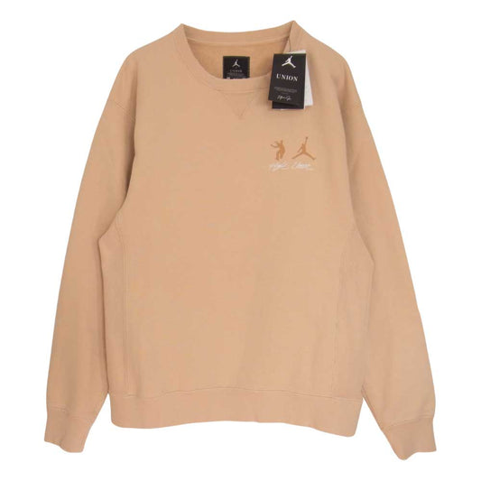 NIKE ナイキ 22SS Jordan × UNION ジョーダン ユニオン 加工 クルーネック スウェット ベージュ系 S【新古品】【未使用】【中古】