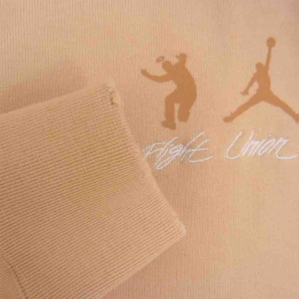 NIKE ナイキ 22SS Jordan × UNION ジョーダン ユニオン 加工 クルーネック スウェット ベージュ系 S【新古品】【未使用】【中古】