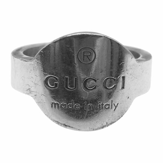 GUCCI グッチ ロゴ プレート リング シルバー系【中古】