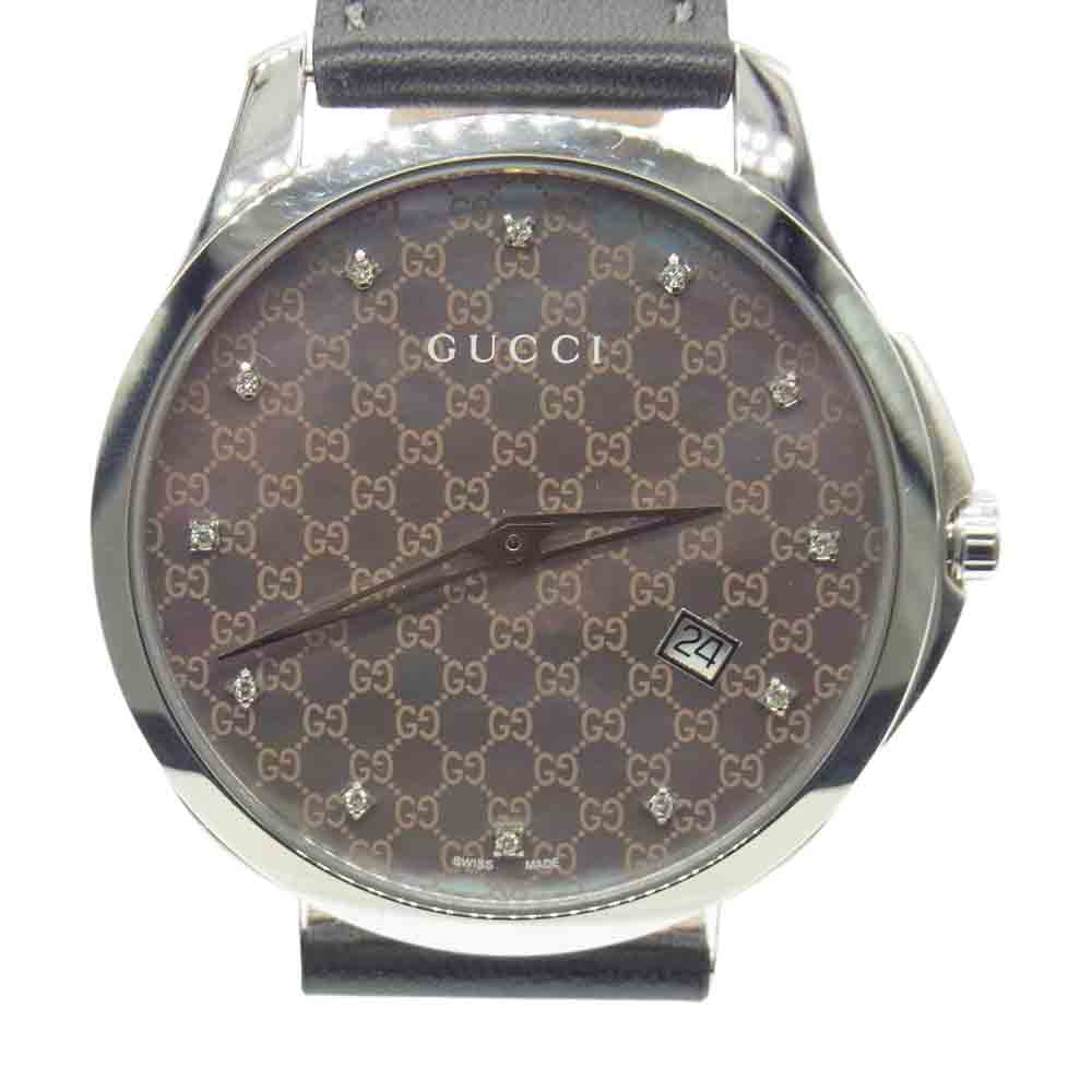 GUCCI グッチ 126.3 YA126307 G-TIMELESS Gタイムレス クォーツ ウォッチ 腕時計 チャコールグレー系【中古】