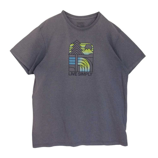 patagonia パタゴニア 16SS 38863SP16 LIVE SINPLY グラフィック プリント クルーネック 半袖 Tシャツ ブルー系 XL【中古】