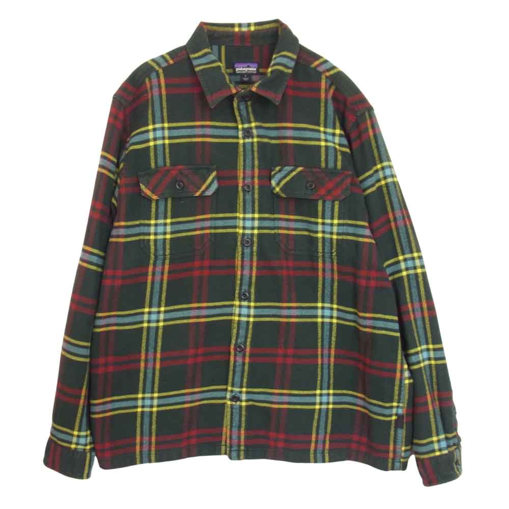 patagonia パタゴニア 16AW 54130FA16 フィヨルド フランネル チェック 長袖 シャツ グリーン系 L【中古】