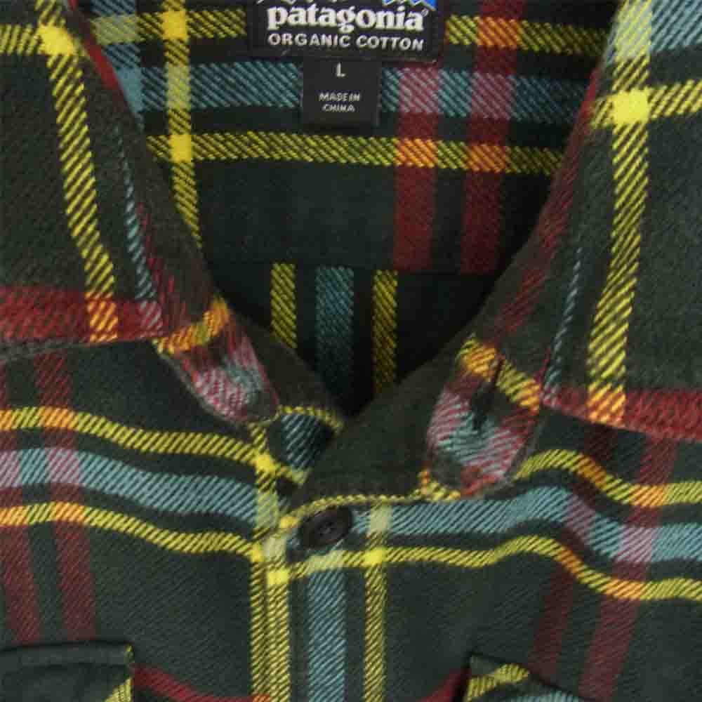 patagonia パタゴニア 16AW 54130FA16 フィヨルド フランネル チェック 長袖 シャツ グリーン系 L【中古】
