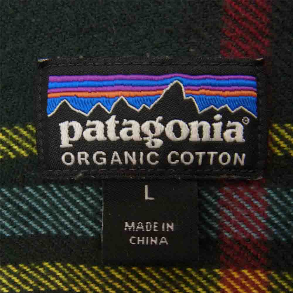 patagonia パタゴニア 16AW 54130FA16 フィヨルド フランネル チェック 長袖 シャツ グリーン系 L【中古】