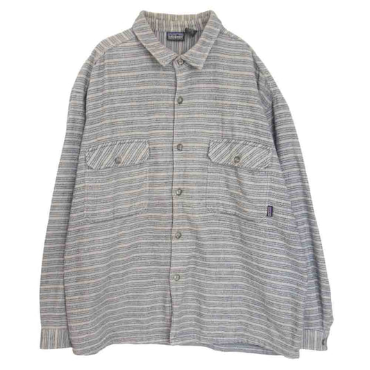 patagonia パタゴニア 53863 フィヨルド フランネル 長袖 シャツ グレー系 L【中古】