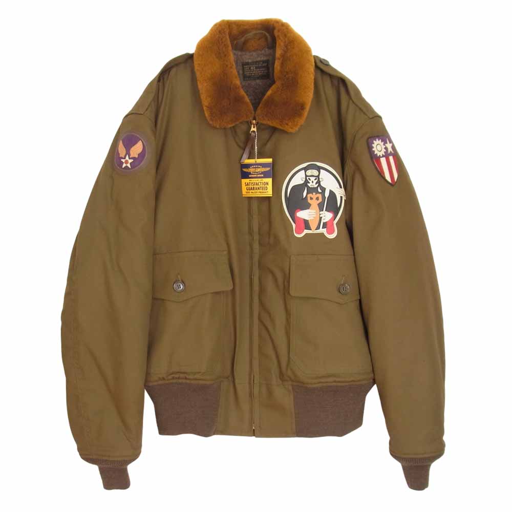 TOY'S McCOY トイズマッコイ TMJ1921 B-10 DEATH FROM ABOVE ミリタリー フライト ジャケット カーキ系 42【新古品】【未使用】【中古】