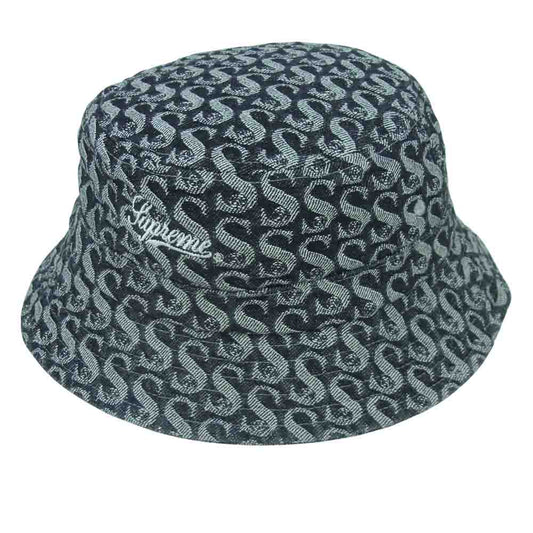 Supreme シュプリーム 21AW Monogram Denim Crusher Hat モノグラム デニム クラッシャー ハット 帽子 ブラック系【中古】