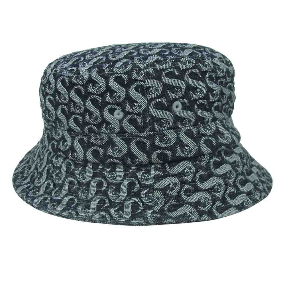 Supreme シュプリーム 21AW Monogram Denim Crusher Hat モノグラム デニム クラッシャー ハット 帽子 ブラック系【中古】