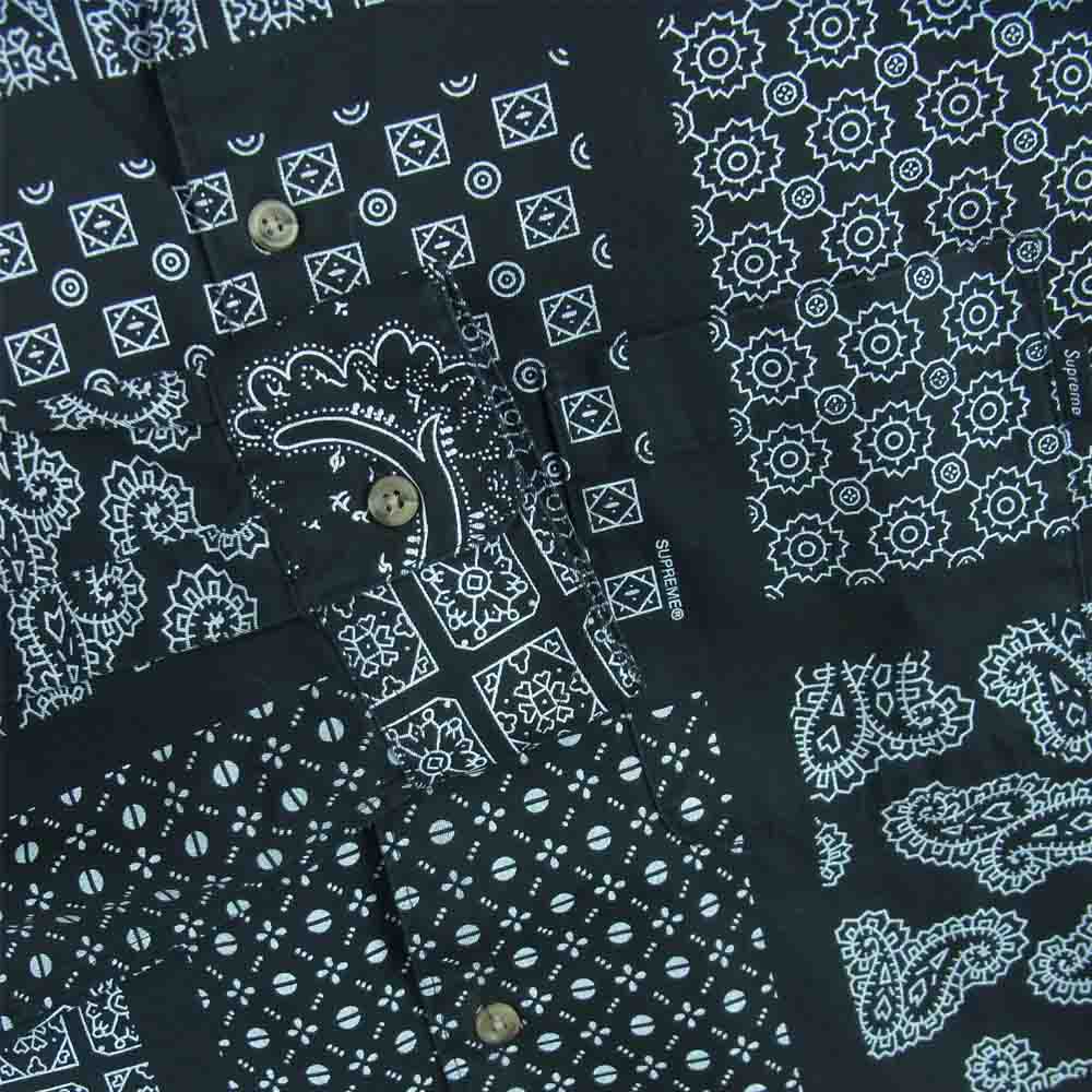 Supreme シュプリーム 20SS Paisley Grid Shirt ペイズリー グリッド 長袖 シャツ ブラック系 M【新古品】【未使用】【中古】