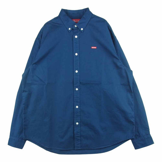 Supreme シュプリーム 22SS Small Box Shirt スモール ボックスロゴ 長袖 シャツ ネイビー系 M【中古】