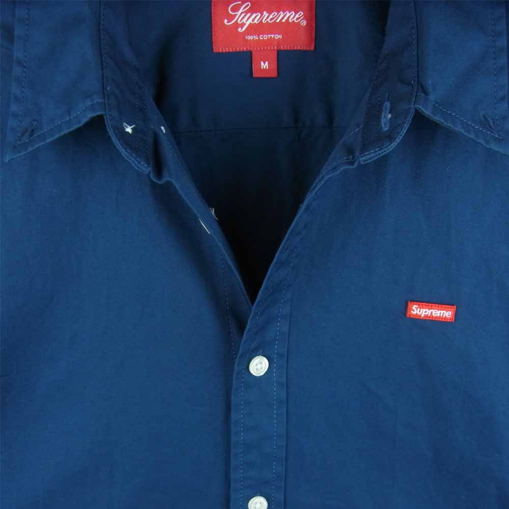 Supreme シュプリーム 22SS Small Box Shirt スモール ボックスロゴ 長袖 シャツ ネイビー系 M【中古】