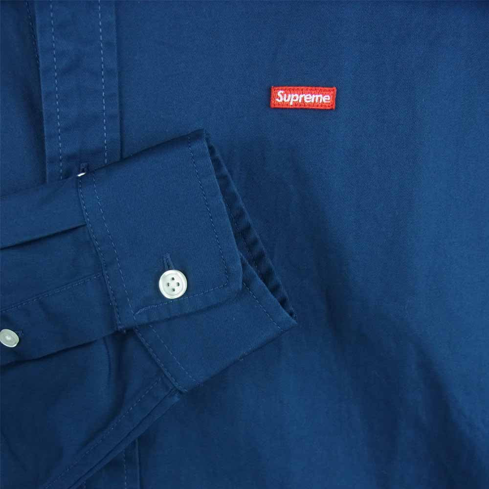 Supreme シュプリーム 22SS Small Box Shirt スモール ボックスロゴ 長袖 シャツ ネイビー系 M【中古】