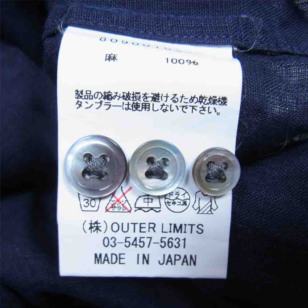 Nigel Cabourn ナイジェルケーボン 9080010500 リネン シャツ 長袖 ネイビー系 44【中古】