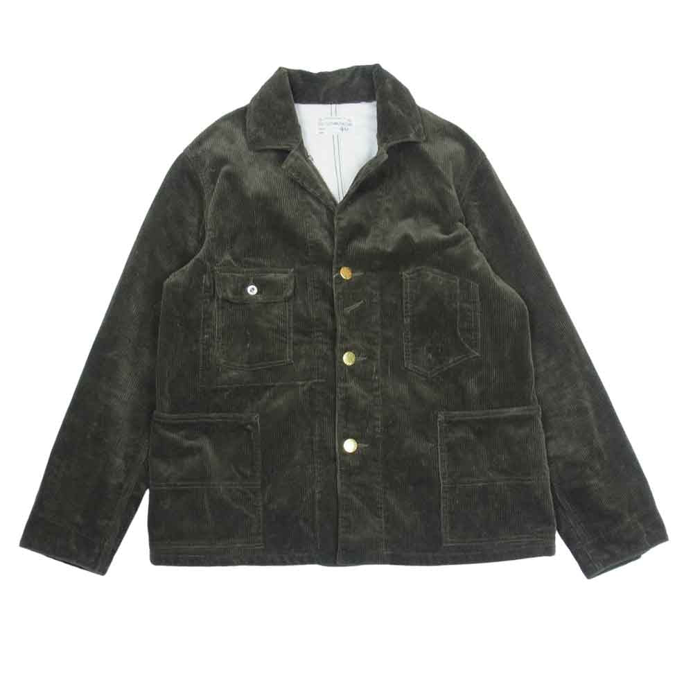 FULLCOUNT フルカウント 2955 CORDUROY COVERALL JACKET 8 ウェール コーデュロイ カバーオール ジャケット モスグリーン系 40【中古】