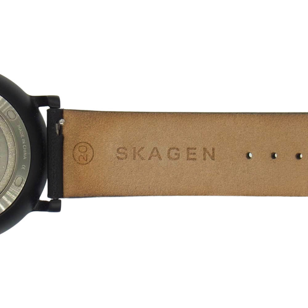 SKAGEN スカーゲン  skw6502 HAGEN ハーゲン 自動巻き 漢数字 裏スケルトン ブラック レザー ウォッチ 時計 ブラック系【中古】