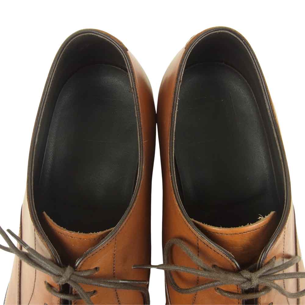 三陽山長 SANYO 友之介 ストレート チップ レザー ビジネス シューズ ブラウン系 実寸27.5cm程度【中古】