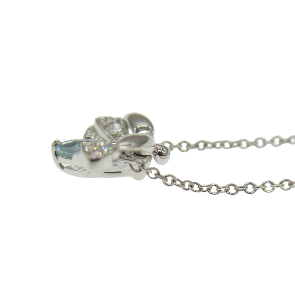 TIFFANY&Co. ティファニー ペーパーフラワー ファイヤーフライ アクアマリン ダイヤモンド Pt950 プラチナ ペンダント シルバー系【極上美品】【中古】