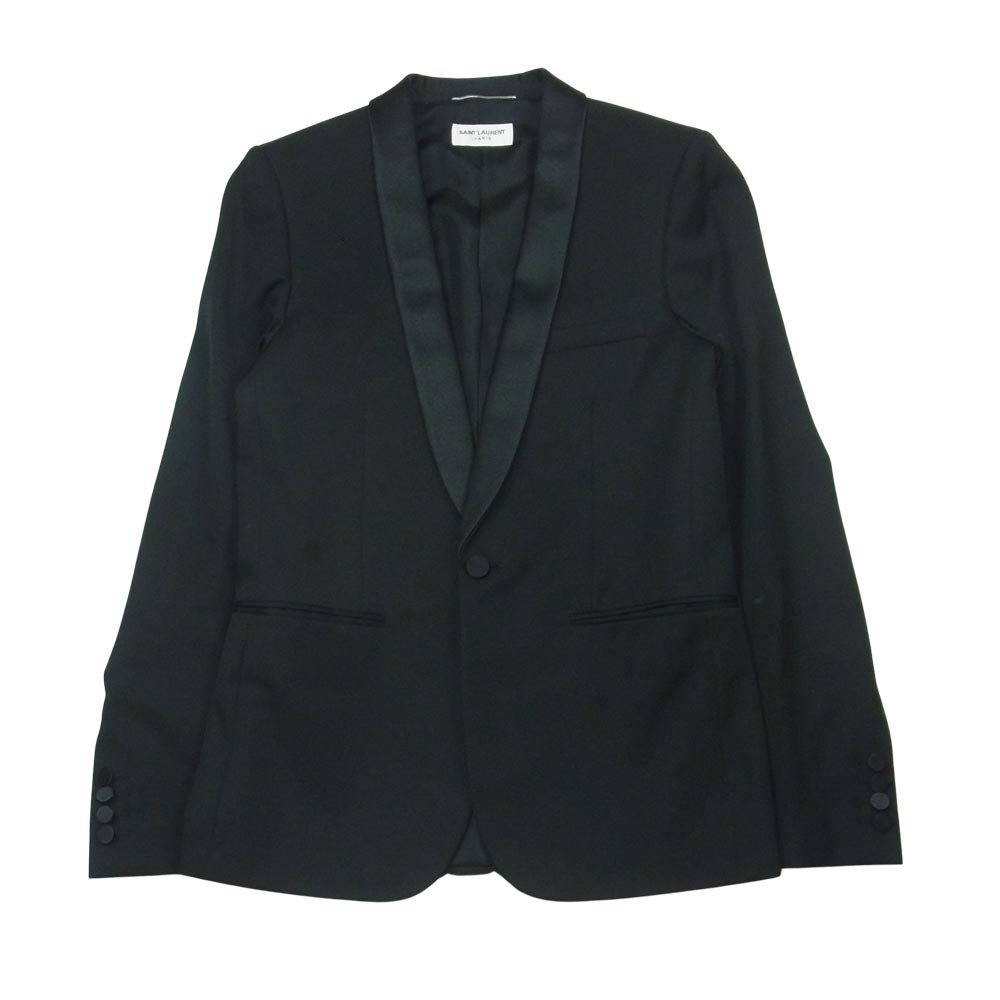 SAINT LAURENT サンローラン 2015 392913 YYL99 エディ期 国内正規品 ショールカラー スモーキング タキシード ジャケット ブラック系 46【美品】【中古】