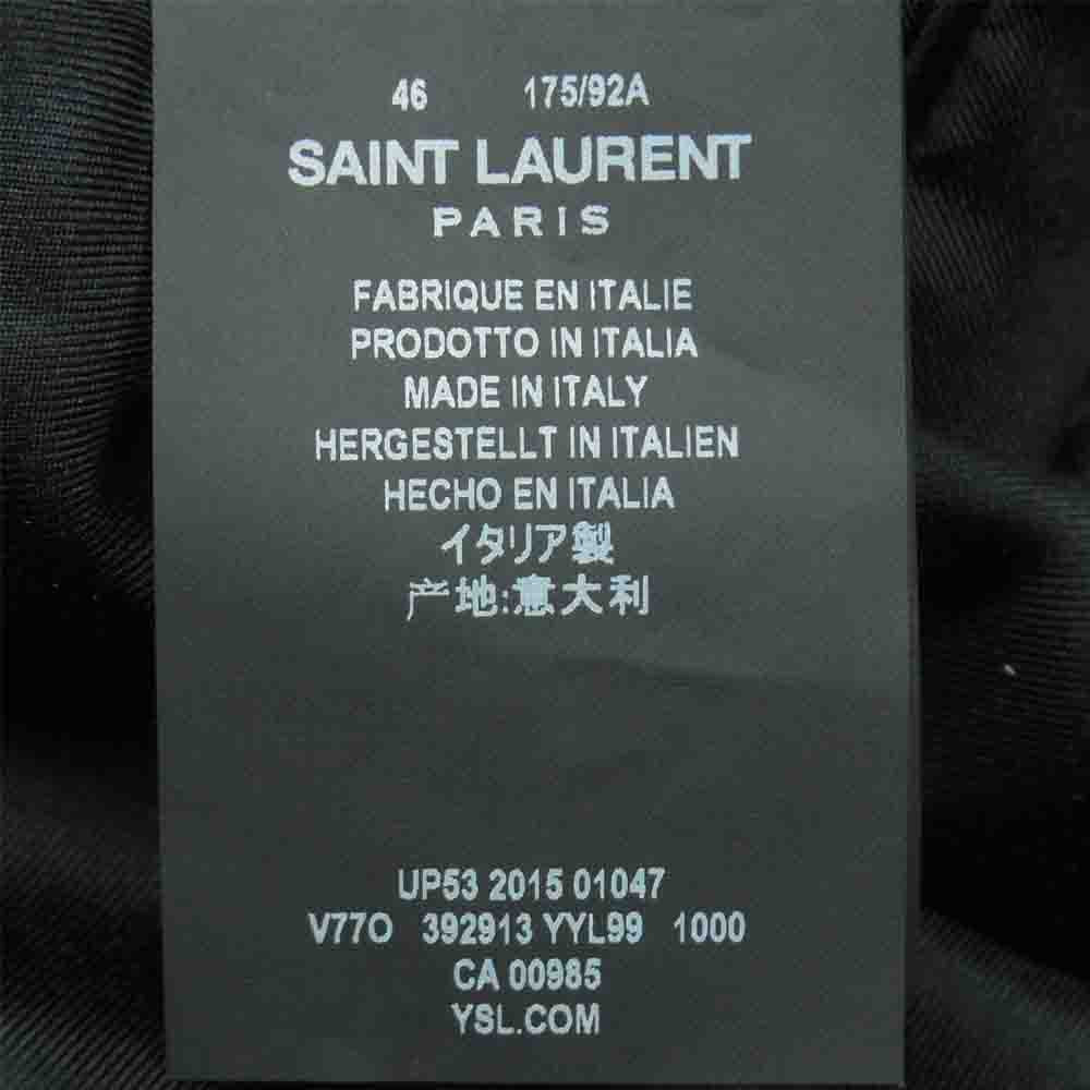 SAINT LAURENT サンローラン 2015 392913 YYL99 エディ期 国内正規品 ショールカラー スモーキング タキシード ジャケット ブラック系 46【美品】【中古】