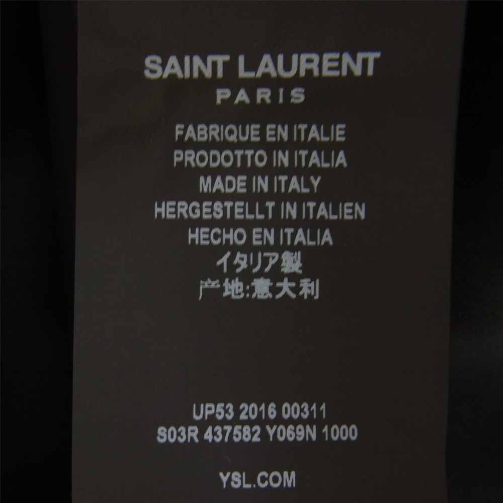 SAINT LAURENT サンローラン 16AW 437582 Y069N エディ期 シルク100％ リボンタイカラー 長袖 シャツ ブラック系 39【中古】