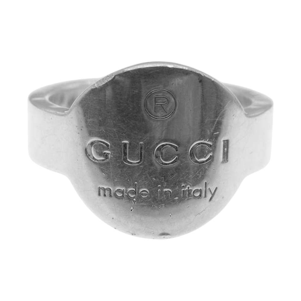 GUCCI グッチ ロゴ プレート リング シルバー系【中古】