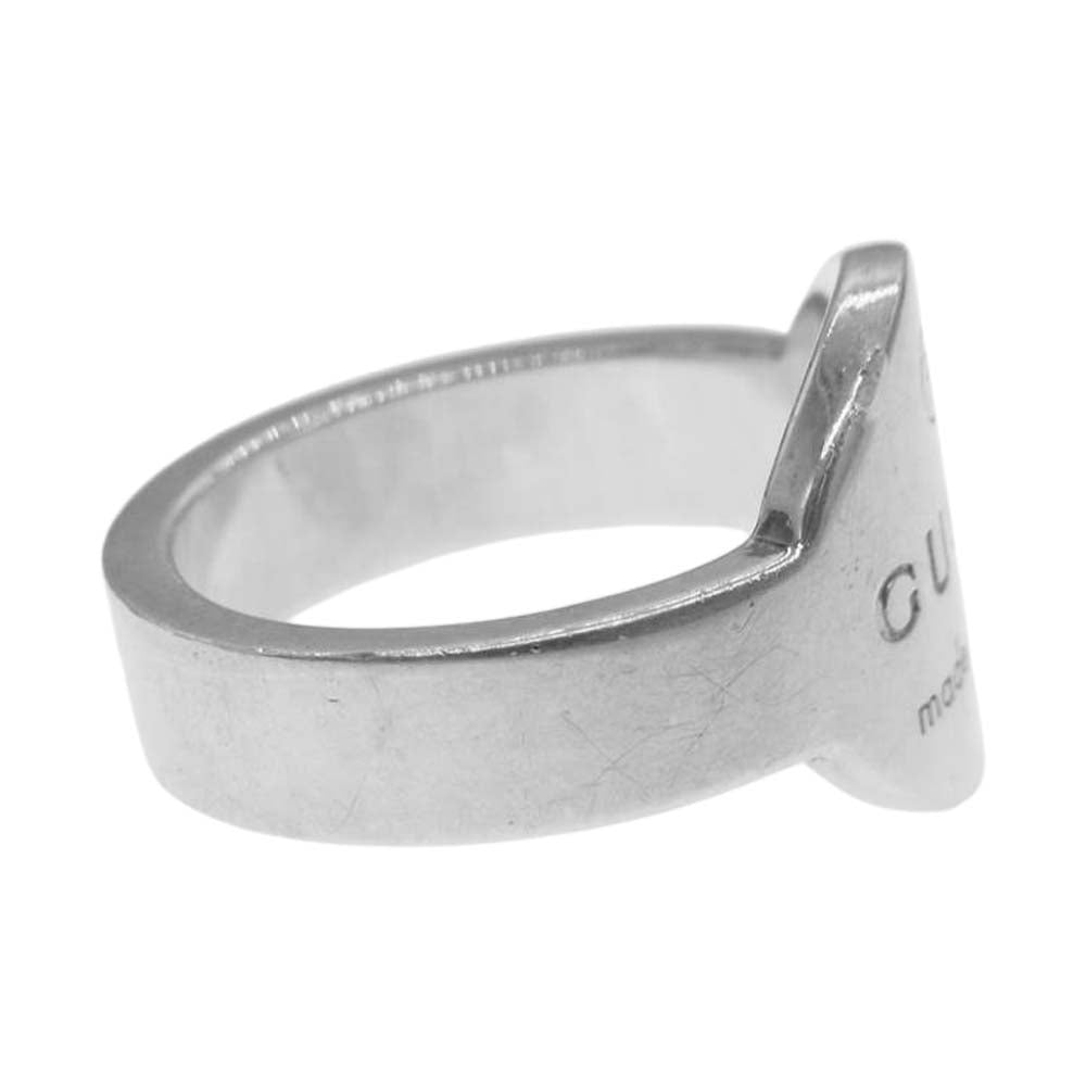 GUCCI グッチ ロゴ プレート リング シルバー系【中古】