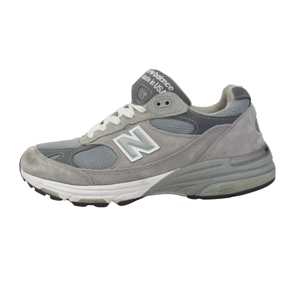 NEW BALANCE ニューバランス MR993GL USA製 スエード ローカット スニーカー グレー系 25.5cm【中古】