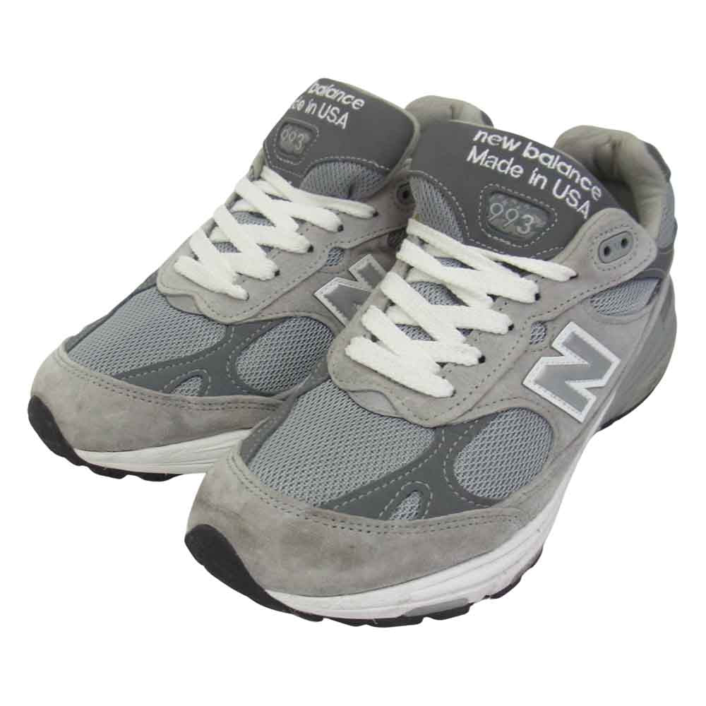 NEW BALANCE ニューバランス MR993GL USA製 スエード ローカット スニーカー グレー系 25.5cm【中古】