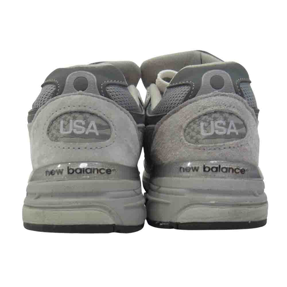 NEW BALANCE ニューバランス MR993GL USA製 スエード ローカット スニーカー グレー系 25.5cm【中古】