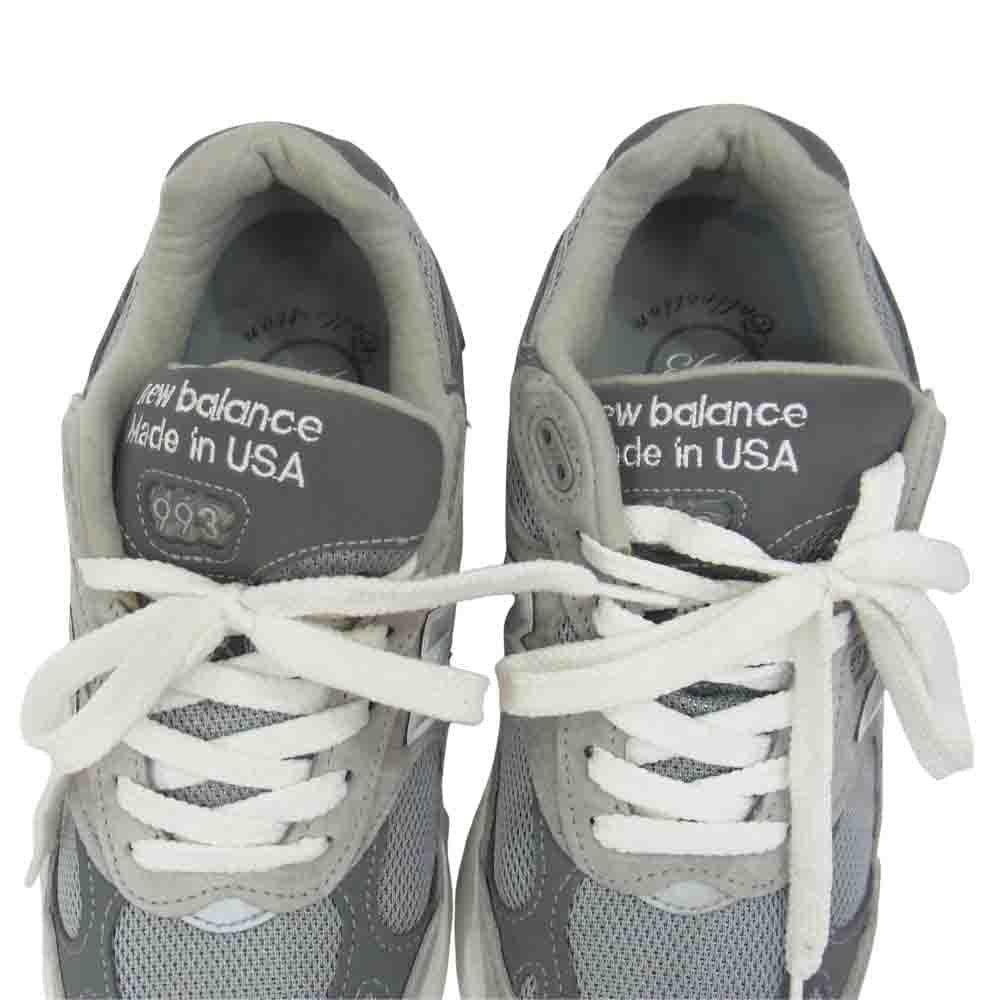 NEW BALANCE ニューバランス MR993GL USA製 スエード ローカット スニーカー グレー系 25.5cm【中古】