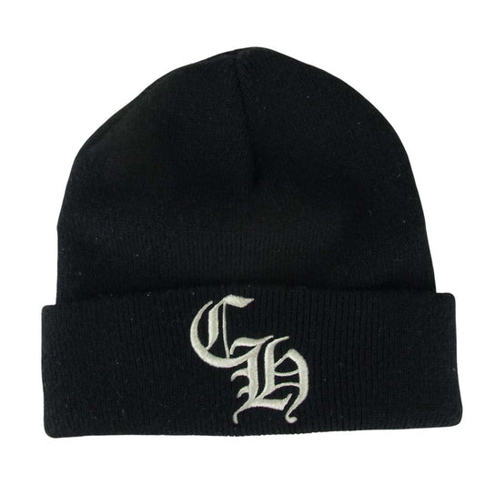 CHROME HEARTS クロムハーツ（原本無） CH KNIT BEANIE ロゴ刺繍 ニット ビーニー ブラック系 OS【中古】