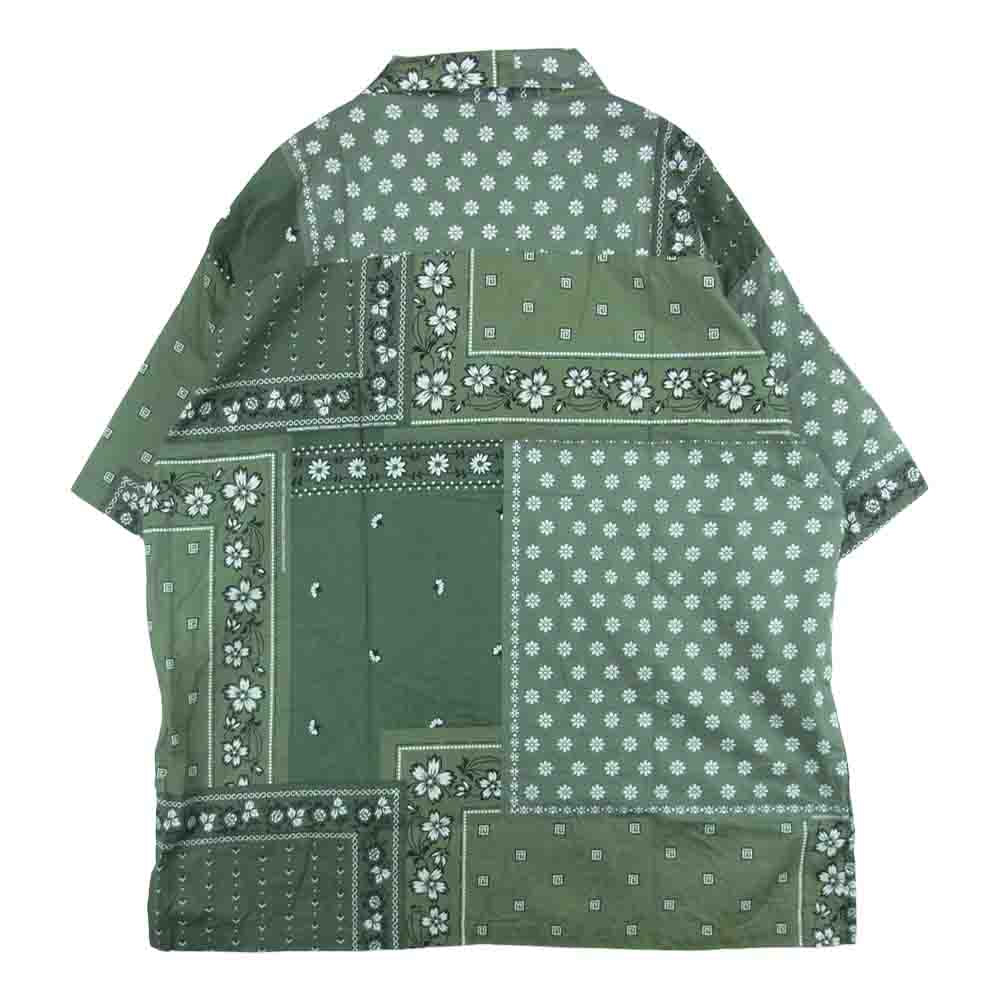 NEIGHBORHOOD ネイバーフッド 22SS 221TSNH-SHM05 BANDANA CHOPPED / C-SHIRT SS バンダナ オープンカラー 半袖 シャツ カーキ系 XL【極上美品】【中古】
