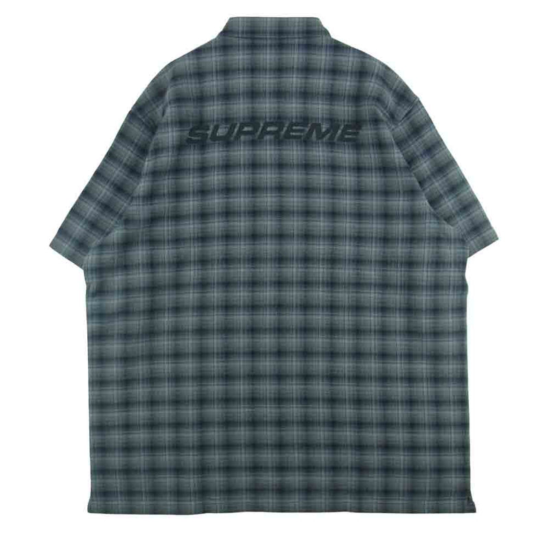 Supreme シュプリーム 22SS Plaid S/S Shirt コットン ポプリン 半袖 チェック シャツ グレー系 XL【極上美品】【中古】