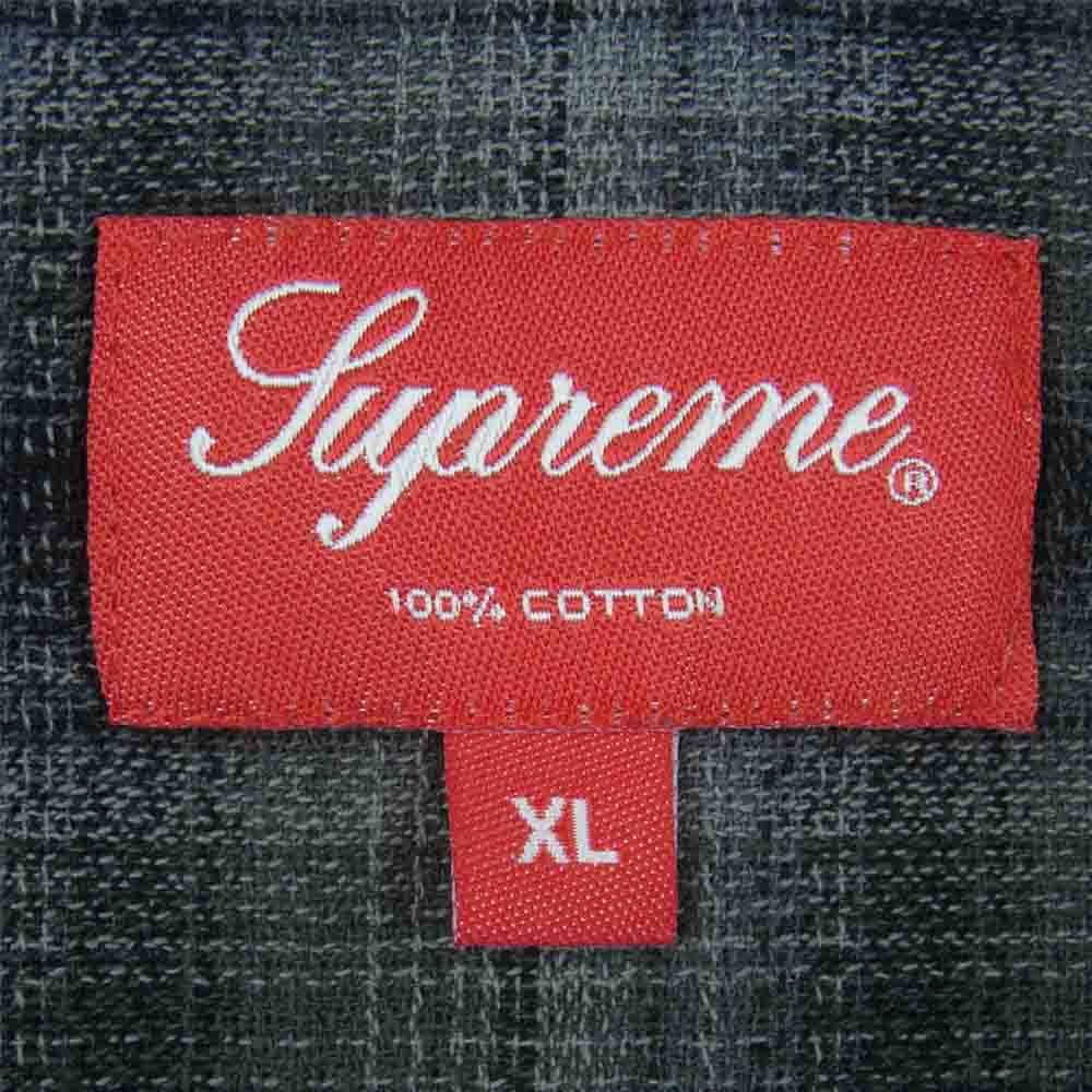 Supreme シュプリーム 22SS Plaid S/S Shirt コットン ポプリン 半袖 チェック シャツ グレー系 XL【極上美品】【中古】