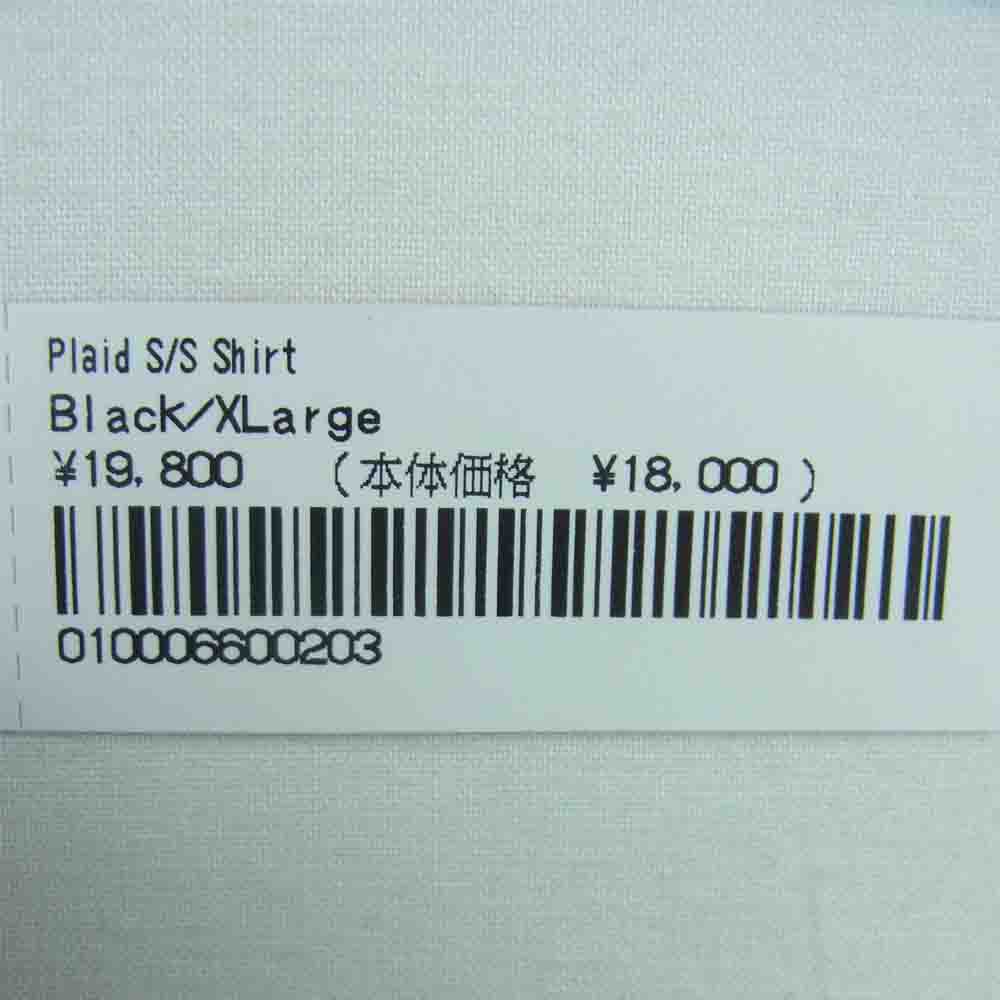 Supreme シュプリーム 22SS Plaid S/S Shirt コットン ポプリン 半袖 チェック シャツ グレー系 XL【極上美品】【中古】