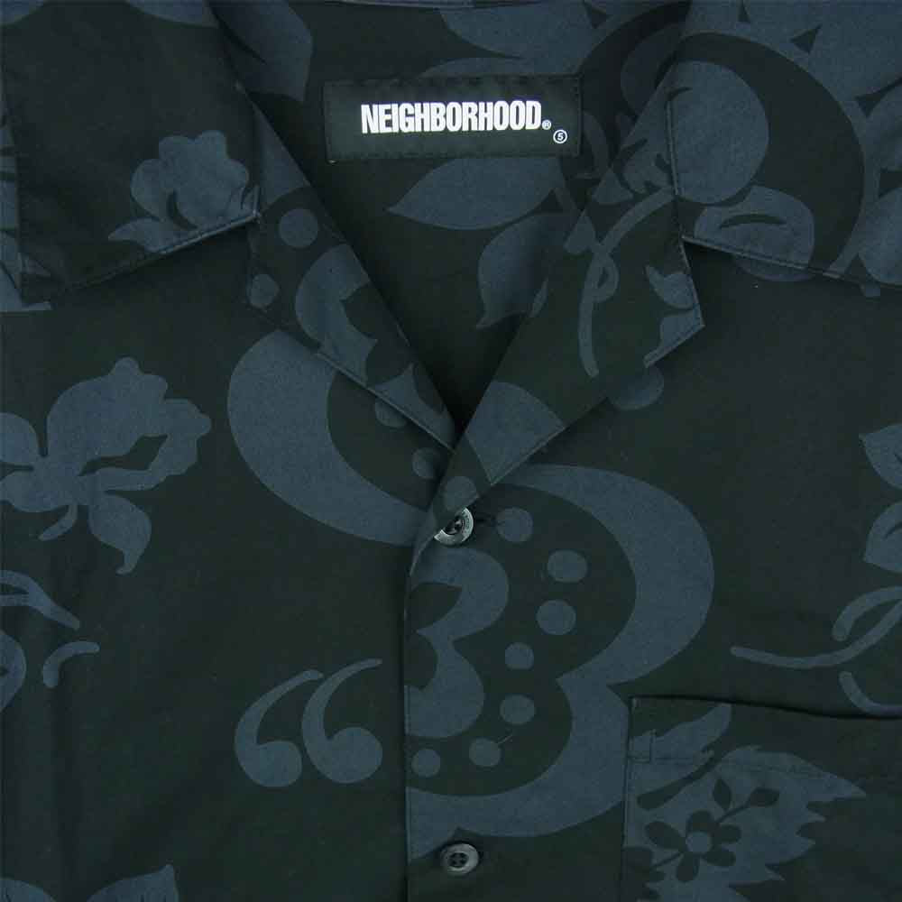 NEIGHBORHOOD ネイバーフッド 21SS 211TSNH-SHM04 Ohana C-Shirt SS 半袖 アロハ シャツ ブラック系 XL【極上美品】【中古】