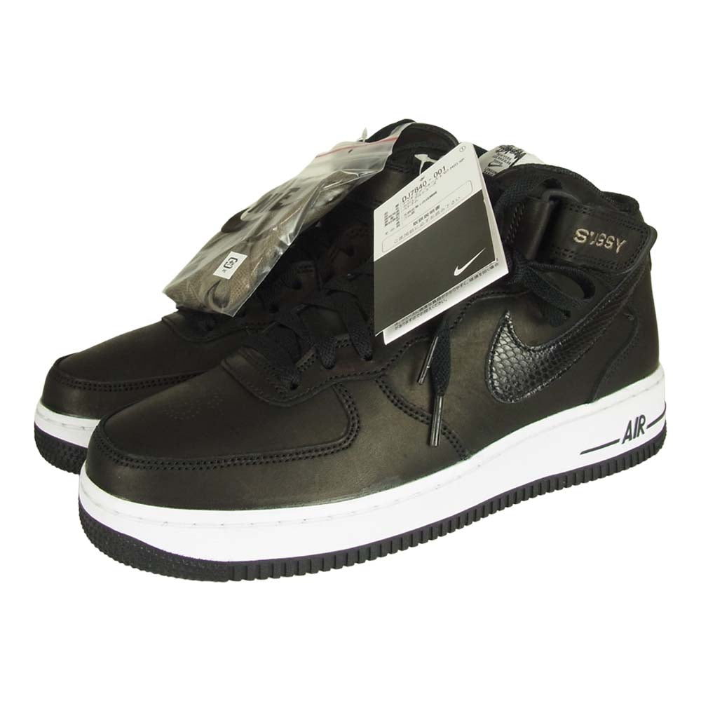 NIKE ナイキ DJ7840-001 Stussy AIR FORCE 1 Mid Black Black ステューシー エアフォース ワン ミッド ブラック系 26cm 【新古品】【未使用】【中古】