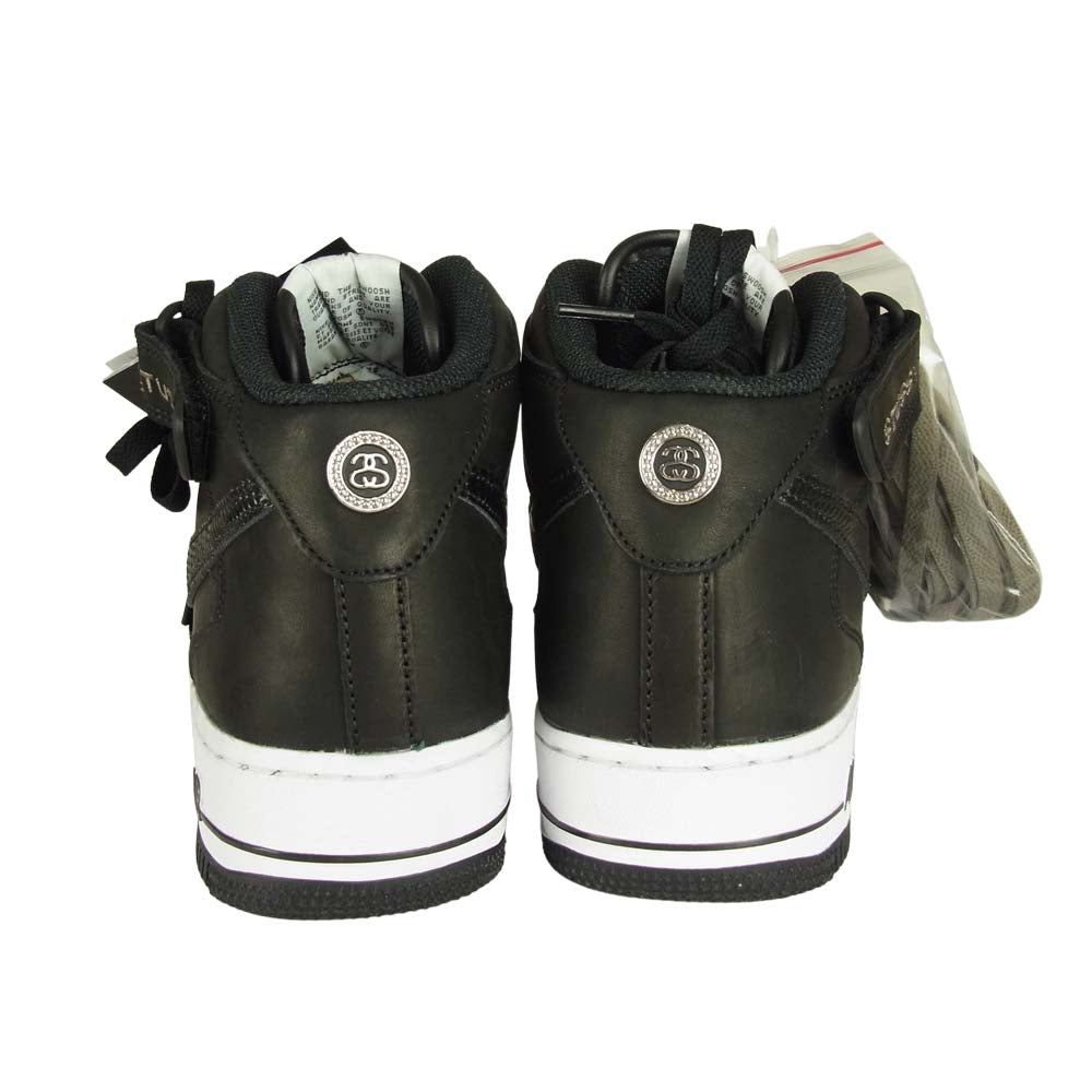 NIKE ナイキ DJ7840-001 Stussy AIR FORCE 1 Mid Black Black ステューシー エアフォース ワン ミッド ブラック系 26cm 【新古品】【未使用】【中古】