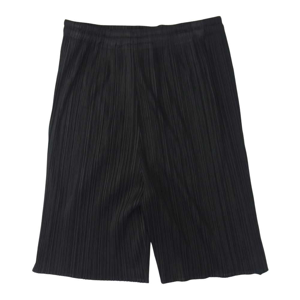 PLEATS PLEASE プリーツプリーズ イッセイミヤケ PP05-JF610 プリーツ加工 ショート パンツ 黒 ブラック系 L【美品】【中古】