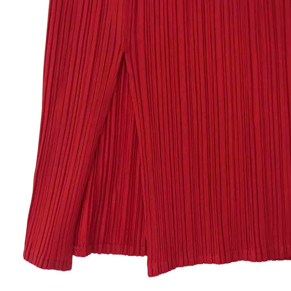 PLEATS PLEASE プリーツプリーズ イッセイミヤケ PP13-J330 プリーツ加工 サイドスリット スカート 赤 レッド系 2【美品】【中古】