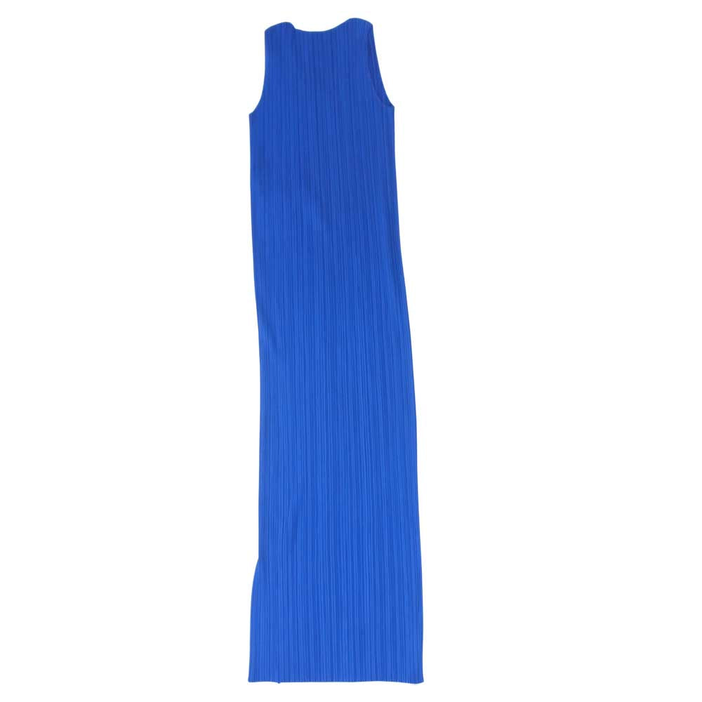 PLEATS PLEASE プリーツプリーズ イッセイミヤケ PP80-JH616 プリーツ加工 ノースリーブ ロング ワンピース 青 ブルー系 3【美品】【中古】
