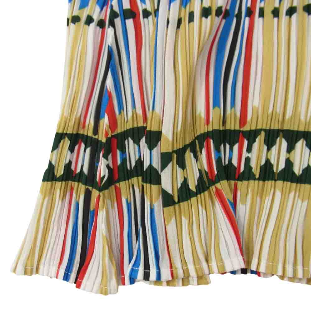 PLEATS PLEASE プリーツプリーズ イッセイミヤケ PP22-JG796 プリーツ加工 チェック総柄 波プリーツ スカート マルチカラー系 3【美品】【中古】